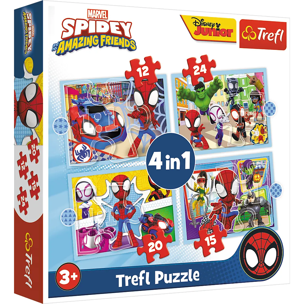 Trefl „Spidey komanda“ – 4in1 dėlionės